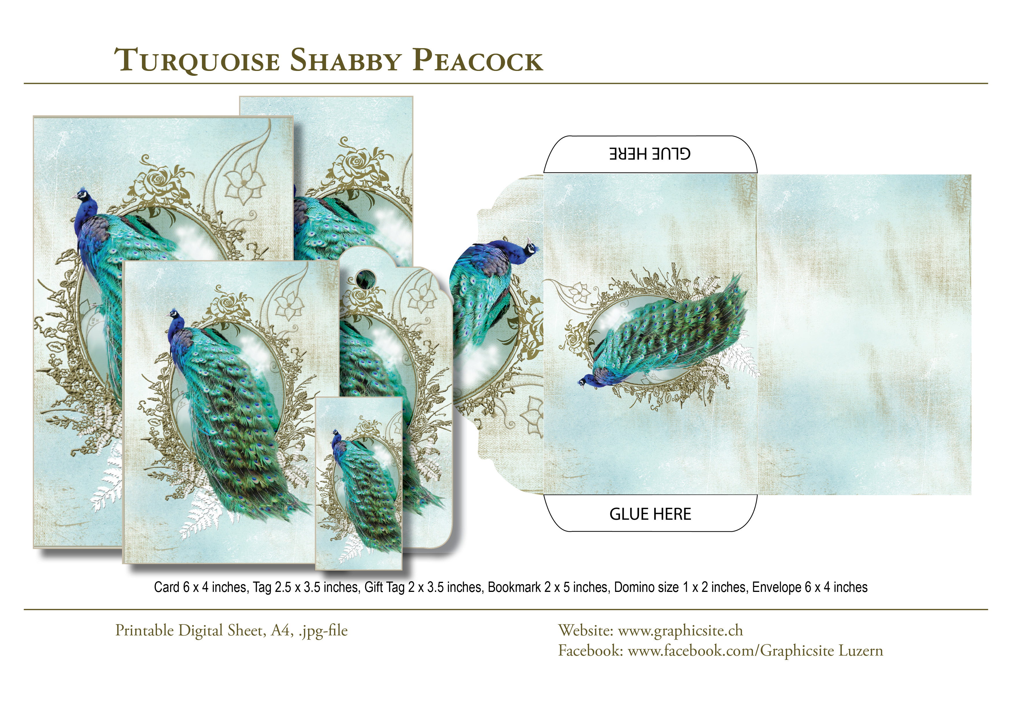 Printable Digital Sheets - Collections - Shabby Peacock