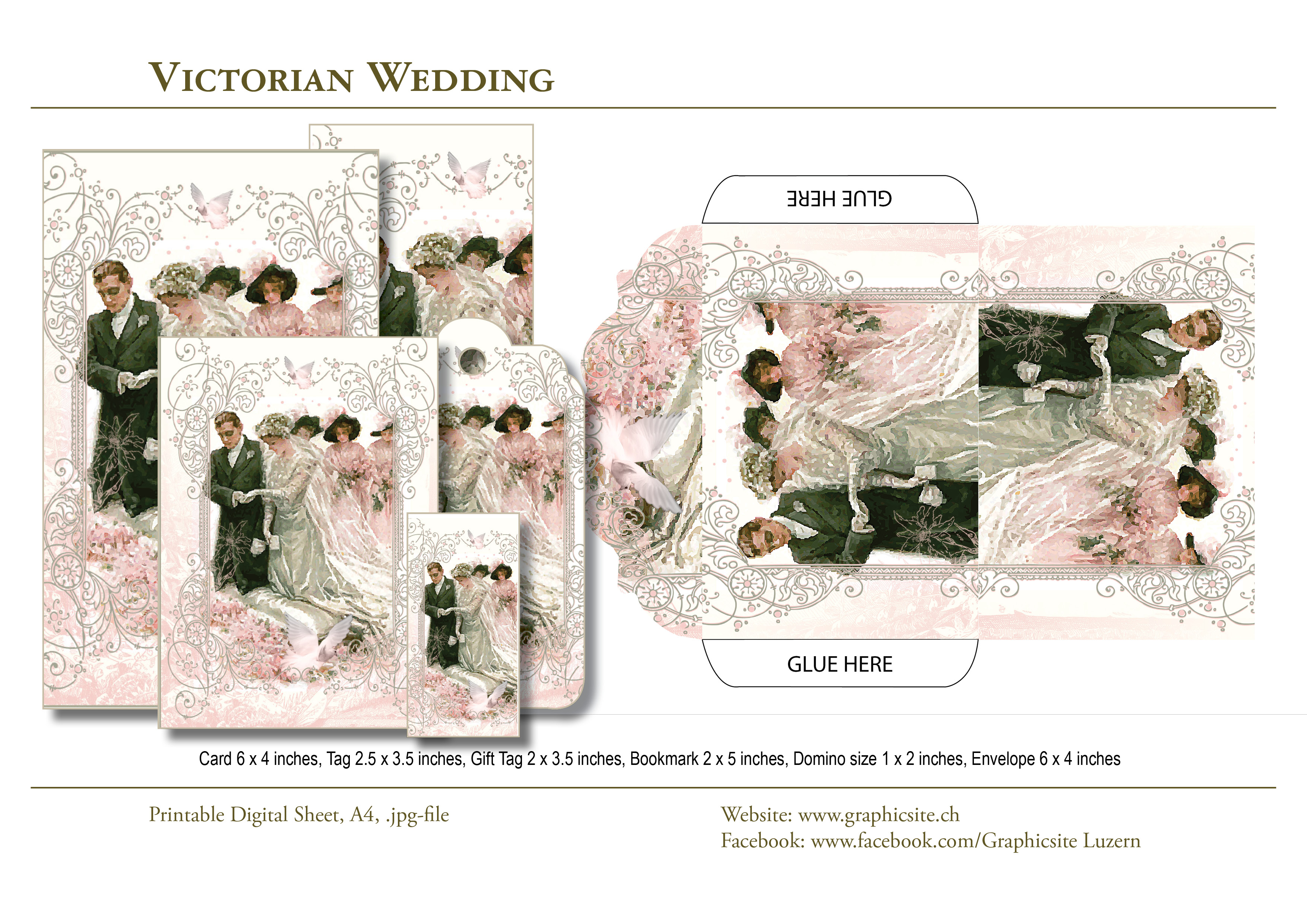 Karten selber drucken - Kollektionen - Hochzeit, Viktorianisch