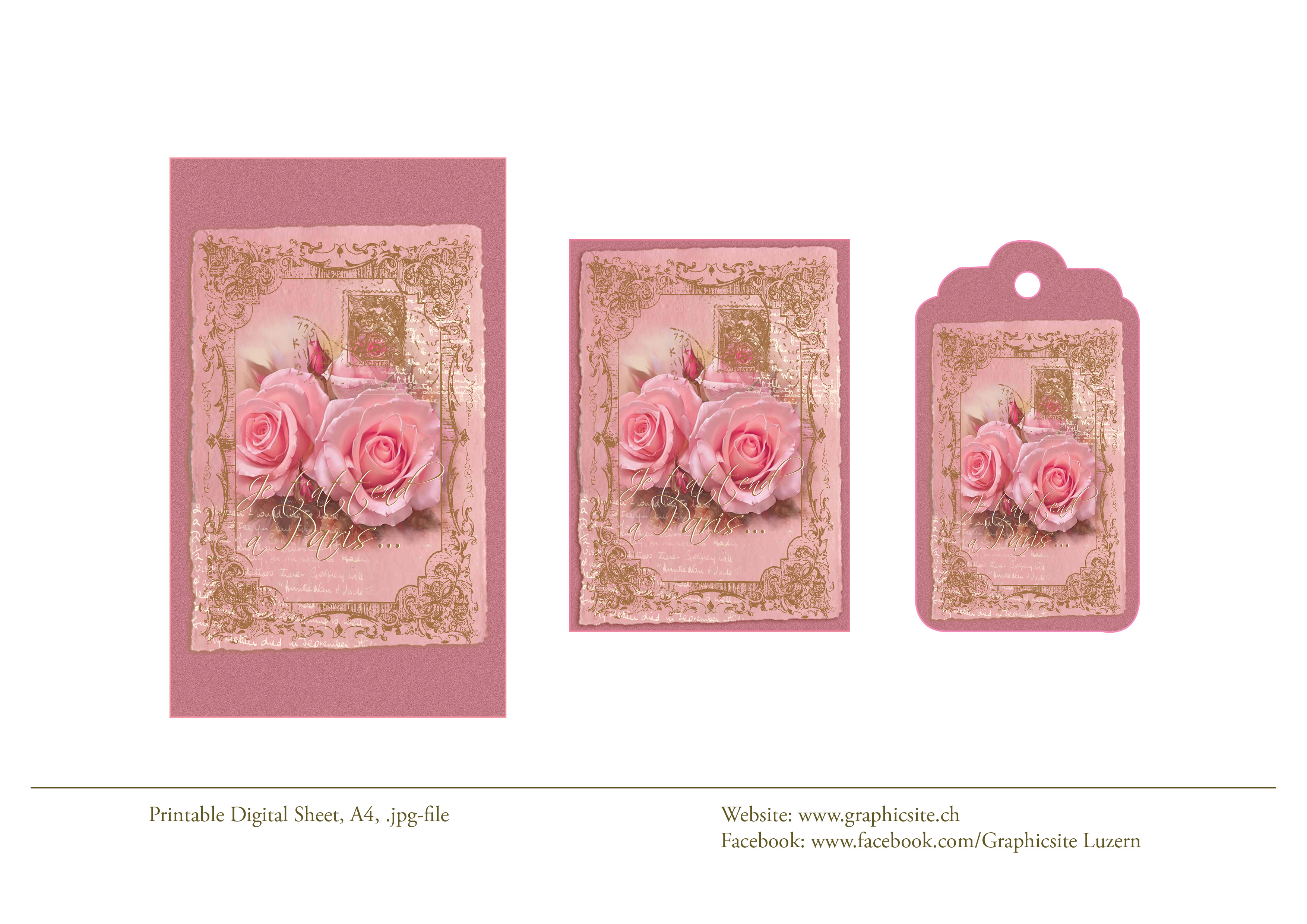 Karten selber gestalten - Schilder - Theresia-Für Mama - #karten, #rosen, #ornamente, #shabbychic, #vintage, #blumen, 
